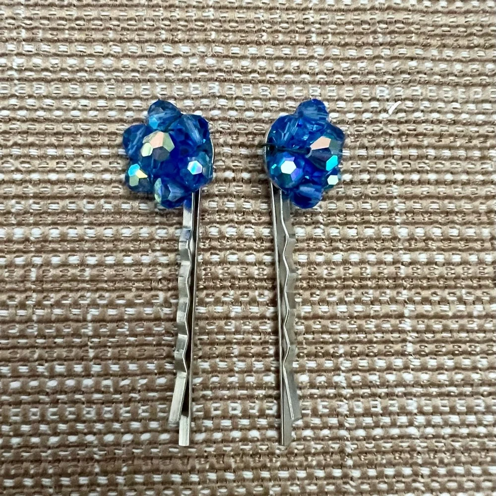 Sparkling Blue Hair Pins